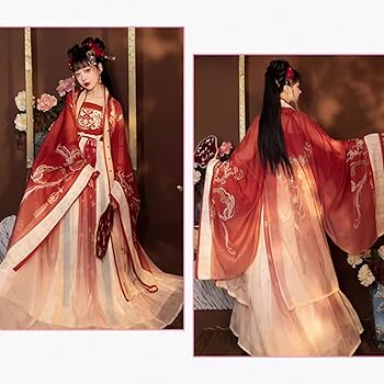 Amazon.co.jp: 漢服 女性用中国漢服ドレス、 伝統的な中国の刺繍